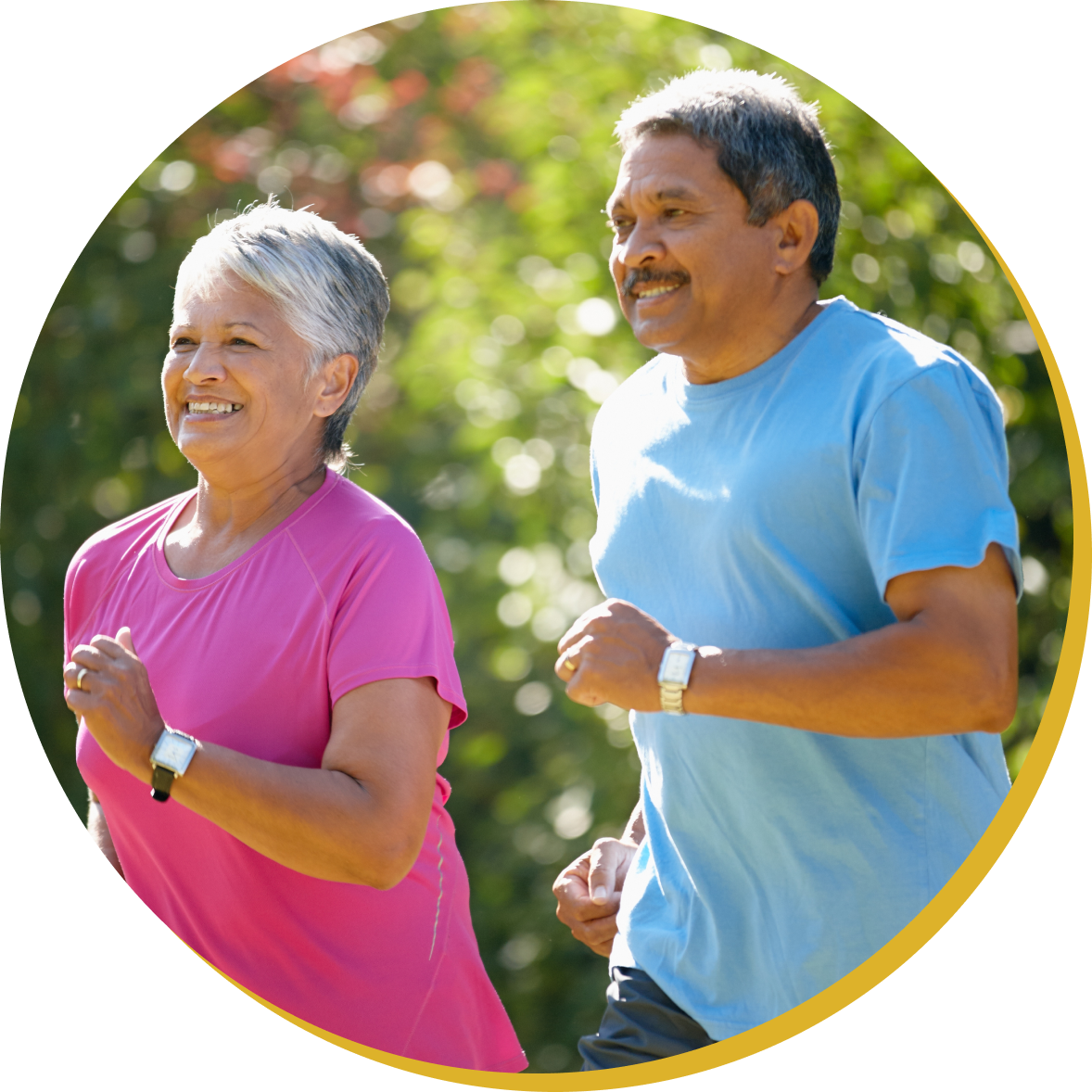 latino couple jogging